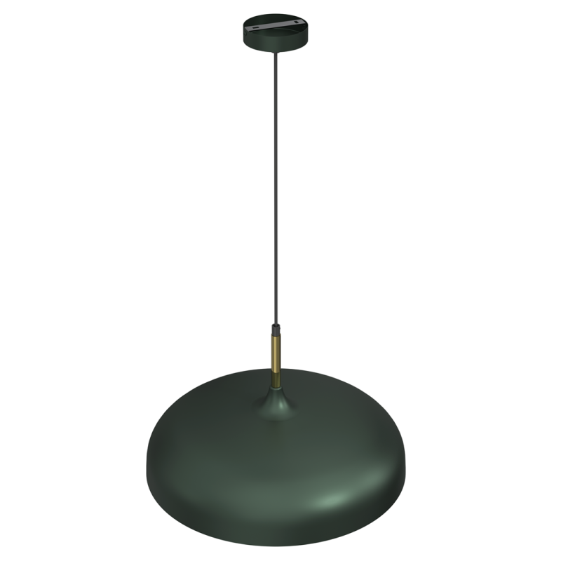 Suspension LINCOLN 45cm cloche métal vert intérieur doré E27 Industriel 