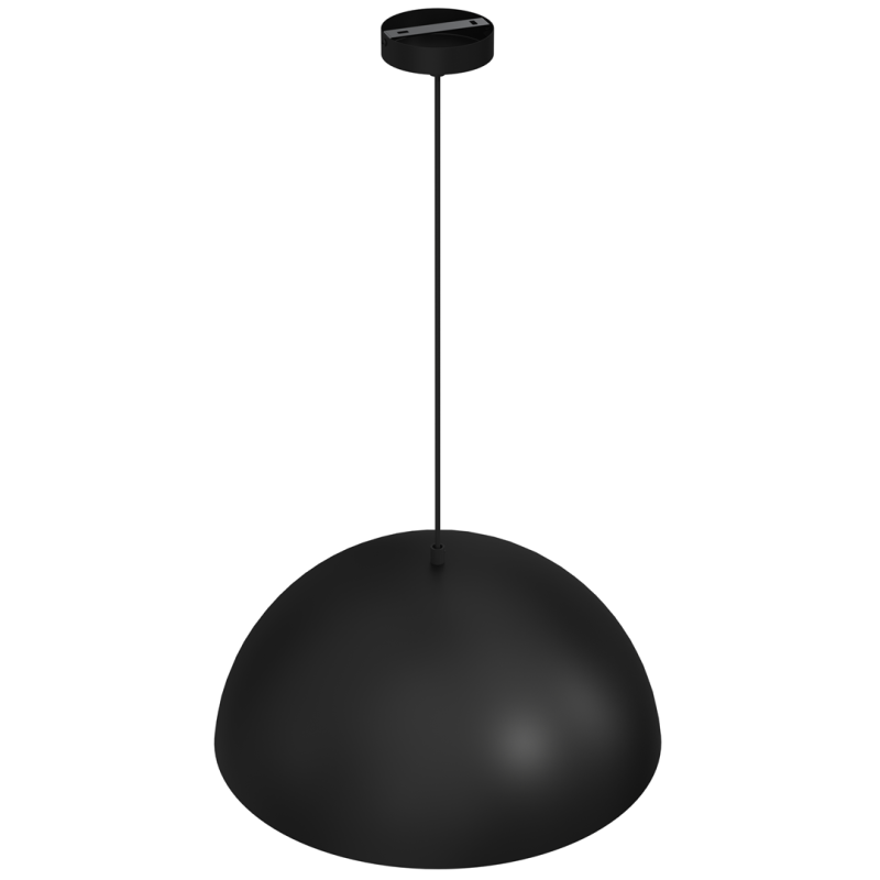 Suspension BETA abat-jour 45cm métal noir intérieur doré E27 hauteur réglable Minimaliste 