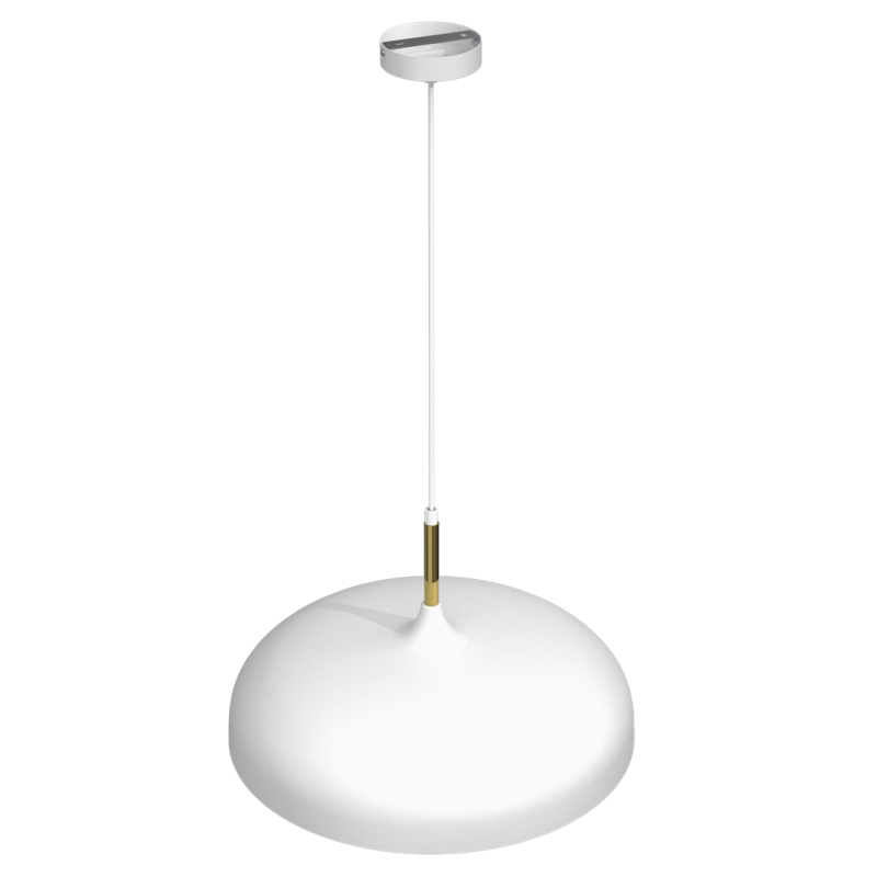 Suspension LINCOLN 45cm cloche métal blanc intérieur doré E27 Industriel 