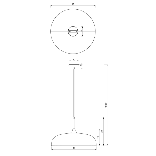 Suspension LINCOLN 45cm cloche métal blanc intérieur doré E27 Industriel 