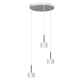 Suspension ARENA 3 abat-jour cylindriques alignés métal blanc et doré GX53 Design chic 