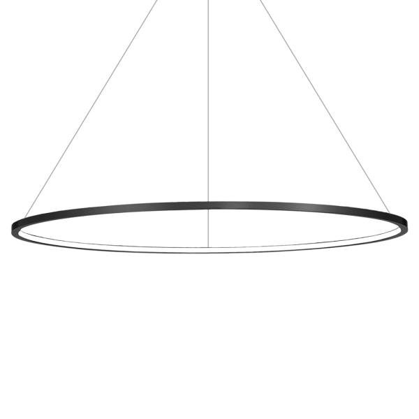 Suspension SATURNO Anneau noir 120cm LED 65W blanc neutre 4000k 3500Lm Design chic 