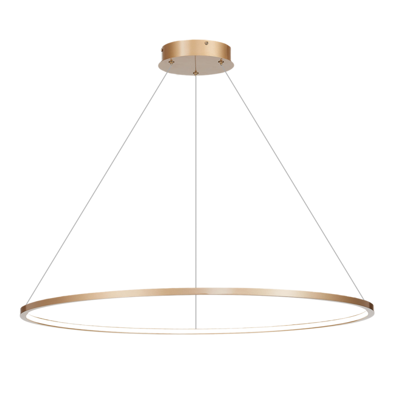 Suspension SATURNO Anneau doré 100cm LED 57W blanc neutre 4000k 3100Lm Design chic 