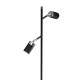 Lampadaire JOKER 2 spots orientables métal noir anneau chromé GU10 Minimaliste 