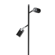 Lampadaire JOKER 2 spots orientables métal noir anneau chromé GU10 Minimaliste 