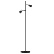 Lampadaire JOKER 2 spots orientables métal noir anneau chromé GU10 Minimaliste 