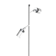 Lampadaire JOKER 2 spots orientables métal blanc anneau chromé GU10 Minimaliste 