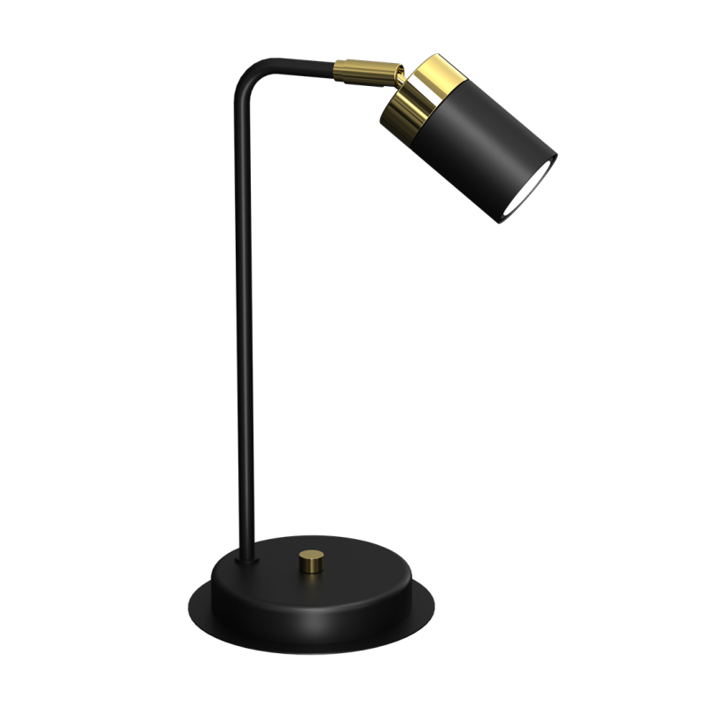 Lampe de bureau JOKER métal noir anneau doré GU10 Minimaliste 