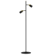 Lampadaire JOKER 2 spots orientables métal noir anneau doré GU10 Minimaliste 