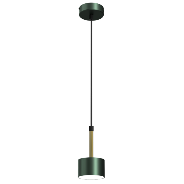 Suspension ARENA abat-jour cylindrique métal vert et doré GX53 Design chic 