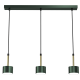 Suspension ARENA 3 abat-jour cylindriques métal vert et doré base ronde GX53 Design chic 