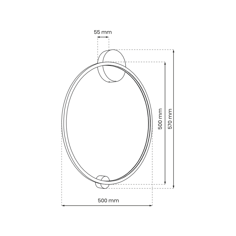 Applique SATURNO Anneau noir 50cm LED 25W blanc neutre 4000k 1400Lm Design chic 