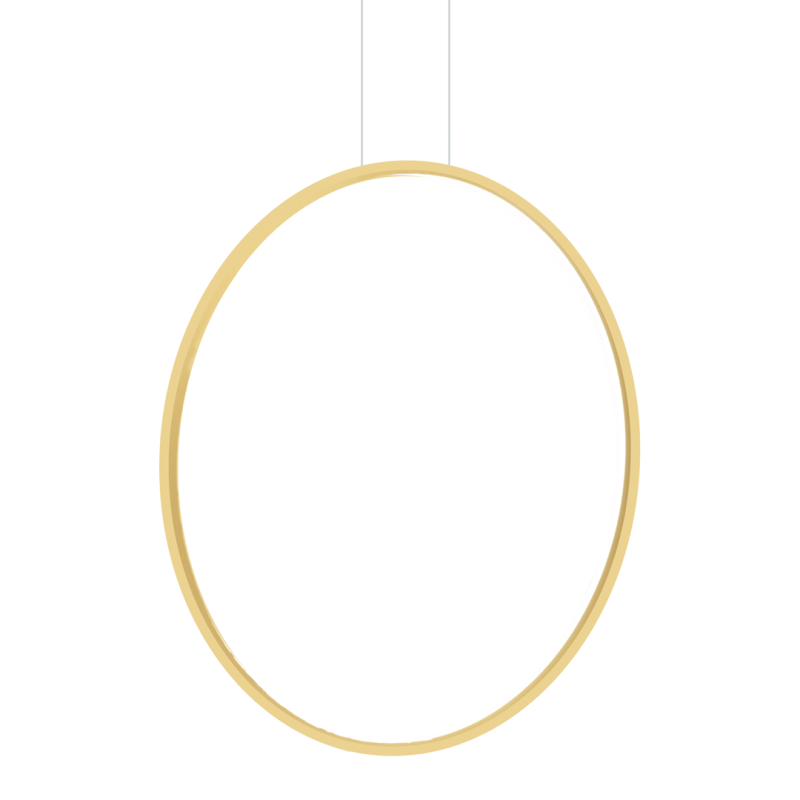 Suspension SATURNO Anneau doré 80cm LED 46W blanc neutre 4000k 2500Lm Design chic 