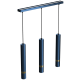 Suspension JOKER 3 tubes métal bleu anneau doré GU10 Minimaliste 