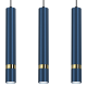 Suspension JOKER 3 tubes métal bleu anneau doré GU10 Minimaliste 