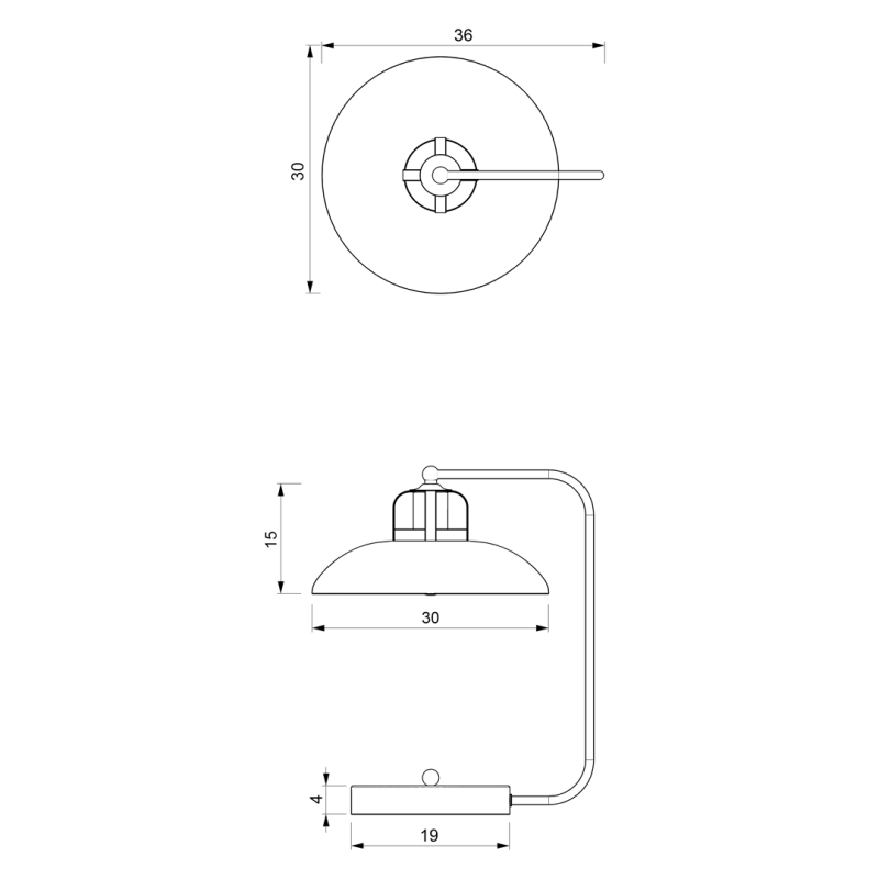 Lampe de bureau FELIX Cloche métal blanc intérieur doré E27 Industriel 