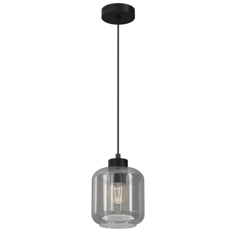 Suspension SOMBRA abat-jour verre fumé E27 Design chic 