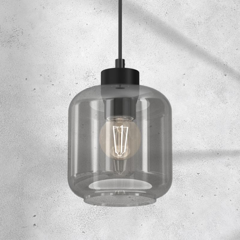 Suspension SOMBRA abat-jour verre fumé E27 Design chic 