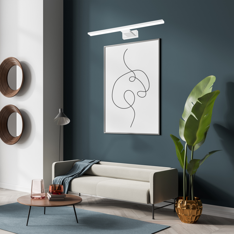 Applique murale PINTO barre 50cm métal blanc LED blanc chaud 3000k 12W 750Lm Minimaliste 