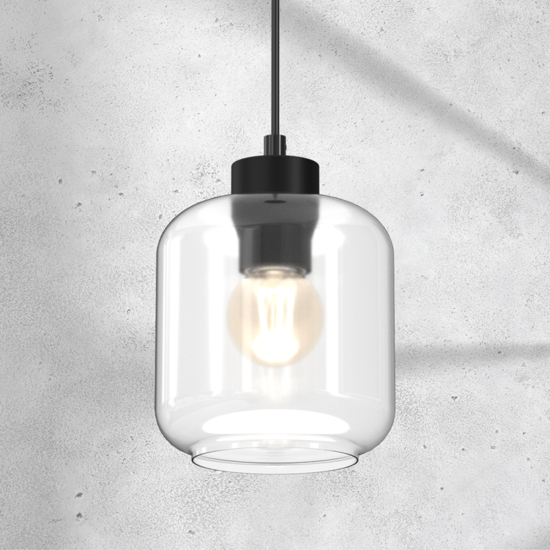 Suspension SOMBRA abat-jour verre clair E27 Design chic 