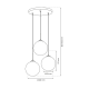 Suspension REFLEX 3 boules verre fumé miroir doré E14 et E27 Design chic 