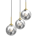 Suspension REFLEX 3 boules verre fumé miroir doré E14 et E27 Design chic 