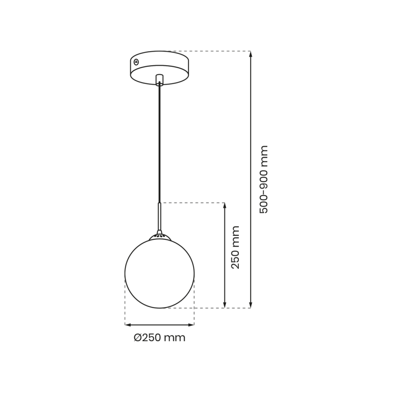 Suspension REFLEX 25cm boule verre fumé miroir doré E14 et E27 Design chic 