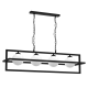Suspension DIEGO structure rectangles croisés métal noir 4 boules verre blanc E14 Industriel 