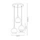 Suspension MONTE 3 abat-jour goutte verre fumé et métal doré E27 base ronde Design chic 