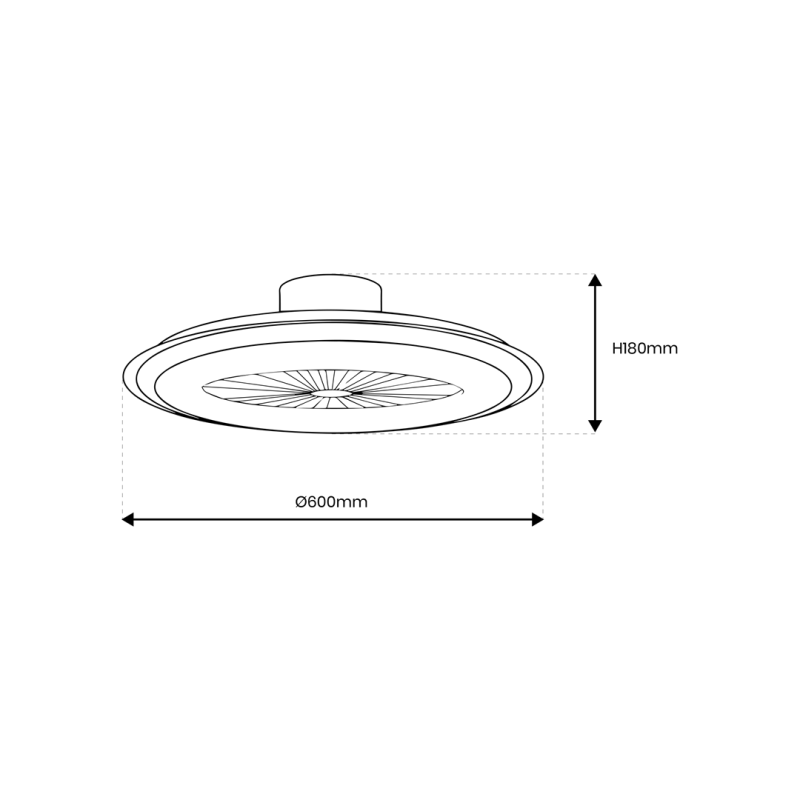 Plafonnier LED ZONDA avec ventilateur blanc doré 48W CCT 3000k à 6000k et télécommande 