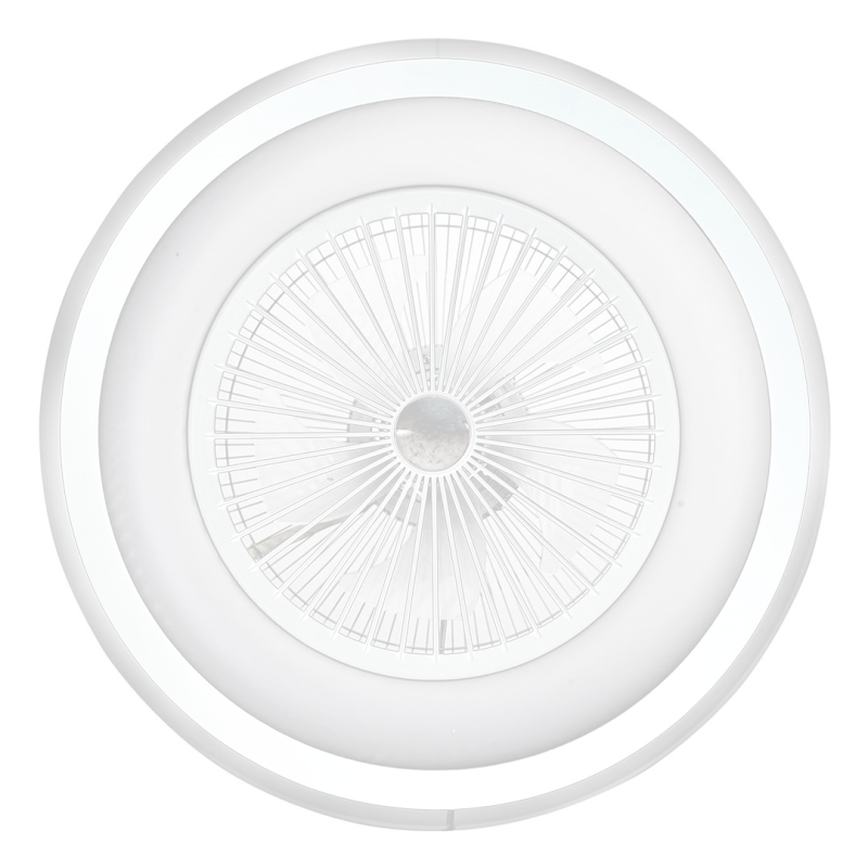 Plafonnier LED ZONDA avec ventilateur blanc doré 48W CCT 3000k à 6000k et télécommande 