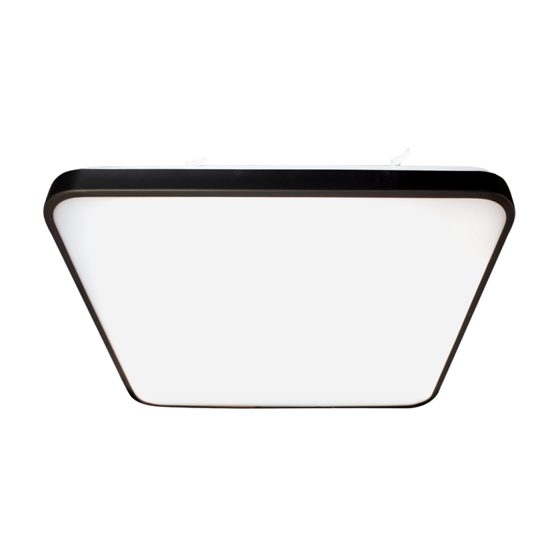 Plafonnier FABIO carré 37 cm noir et blanc LED blanc neutre 4000K 23W Minimaliste 