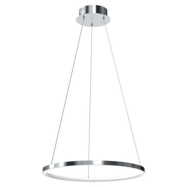 Suspension ROTONDA cercle lumineux chromé horizontal LED blanc neutre 1350Lm 27W Design chic 
