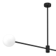 Plafonnier DORI barre métal noir 2 boules banches G9 Minimaliste 