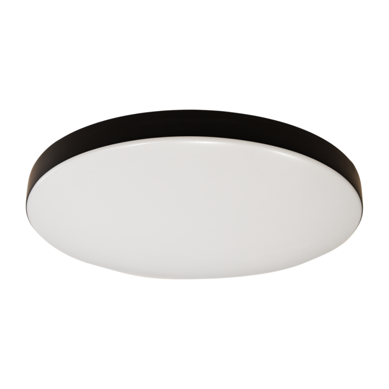 Plafonnier MAYA rond 33cm Noir LED 15W blanc neutre 4000k 1650Lm IP44 