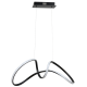Suspension TESORO bande lumineuse vague noir LED blanc neutre 48W 2400lm Design chic 