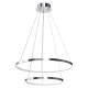 Suspension ROTONDA 2 cercles lumineux chromé entrelacés LED blanc neutre 2550Lm 51W Design chic 