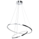 Suspension ROTONDA 2 cercles lumineux chromé entrelacés LED blanc neutre 2550Lm 51W Design chic 