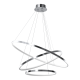 Suspension ROTONDA 3 cercles lumineux chromé entrelacés LED blanc neutre 4650Lm 93W Design chic 