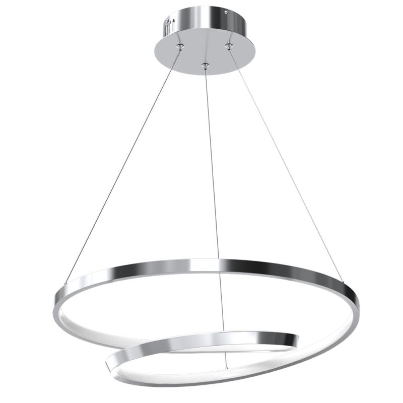 Suspension LUCERO spirale infini métal chromé LED blanc neutre 48W 2400Lm Design chic 