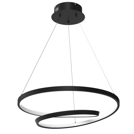 Suspension LUCERO spirale infini métal noir LED blanc neutre 48W 2400Lm Design chic