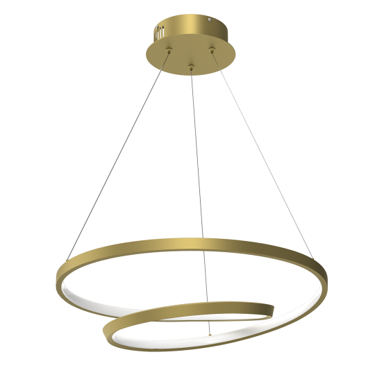Suspension LUCERO spirale infini métal doré LED blanc neutre 48W 2400Lm Design chic 