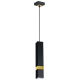 Suspension VIDAR tube rectangle métal noir bande doré GU11 