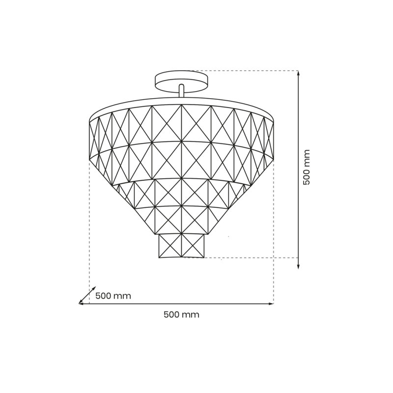 Plafonnier CHELSEA dome inversé de cristaux sur base métal chromé E14 Vintage 