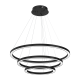 Suspension GALAXIA 3 cercles lumineux noir entrelacés LED blanc neutre 5100Lm 85W Design chic 