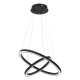 Suspension GALAXIA 2 cercles lumineux noir entrelacés LED blanc neutre 2760Lm 46W Design chic 