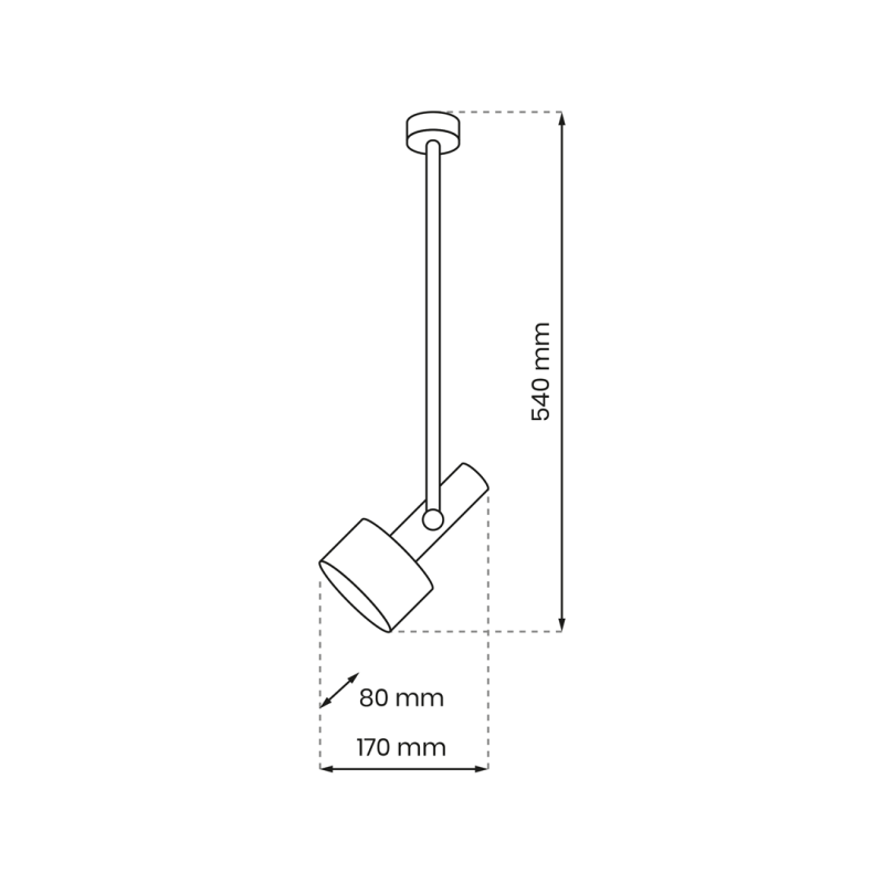 Suspension LINTERNA barre verticale métal noir spot GX53 Industriel 