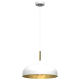 Suspension LINCOLN 35cm cloche métal blanc intérieur doré E27 Industriel 