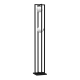 Lampadaire DIEGO structure rectangles croisés métal noir boule verre blanc E14 Industriel 
