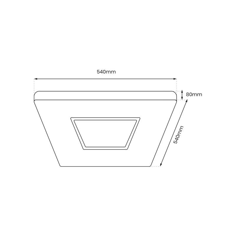 Plafonnier SPARKY blanc carré 54cm LED CCT 3000k à 6000k 65W 7000Lm dimmable avec télécommande 